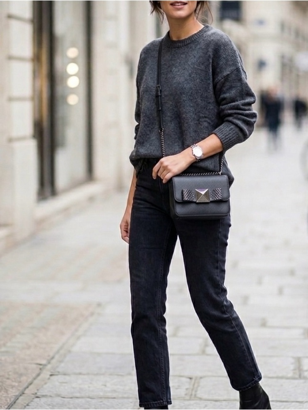 Michael Kors Black Crossbody Bag with Elegant Bow